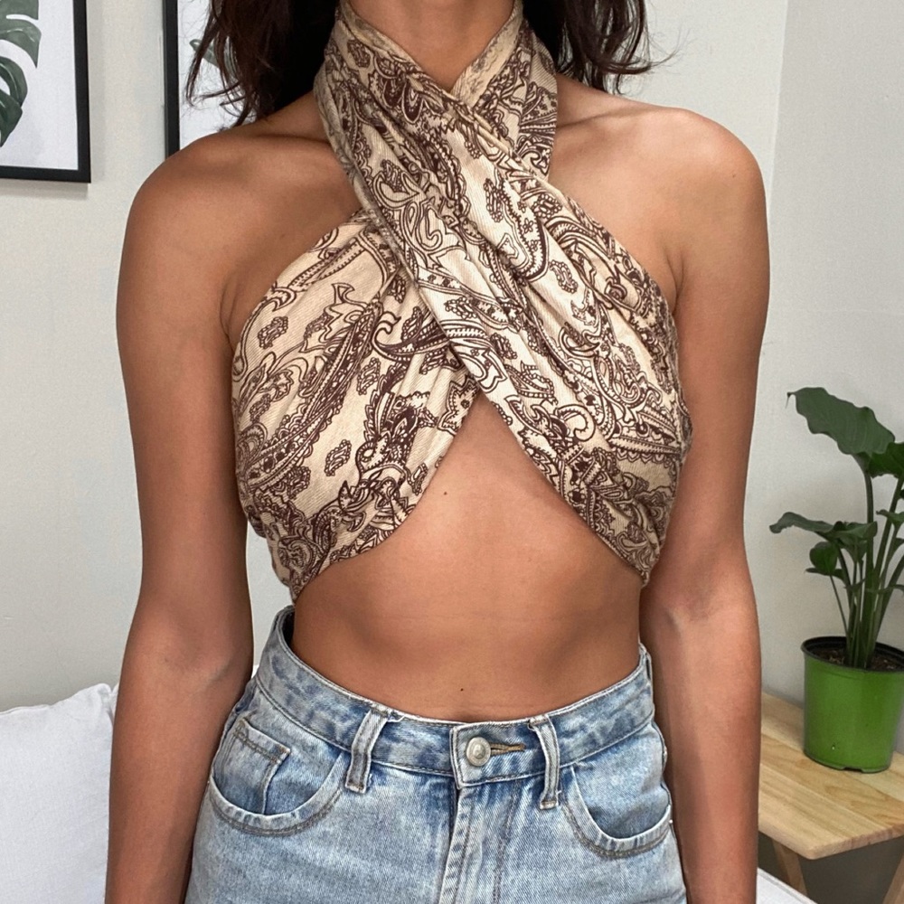 100% Cotton Pattern Scarf Top
